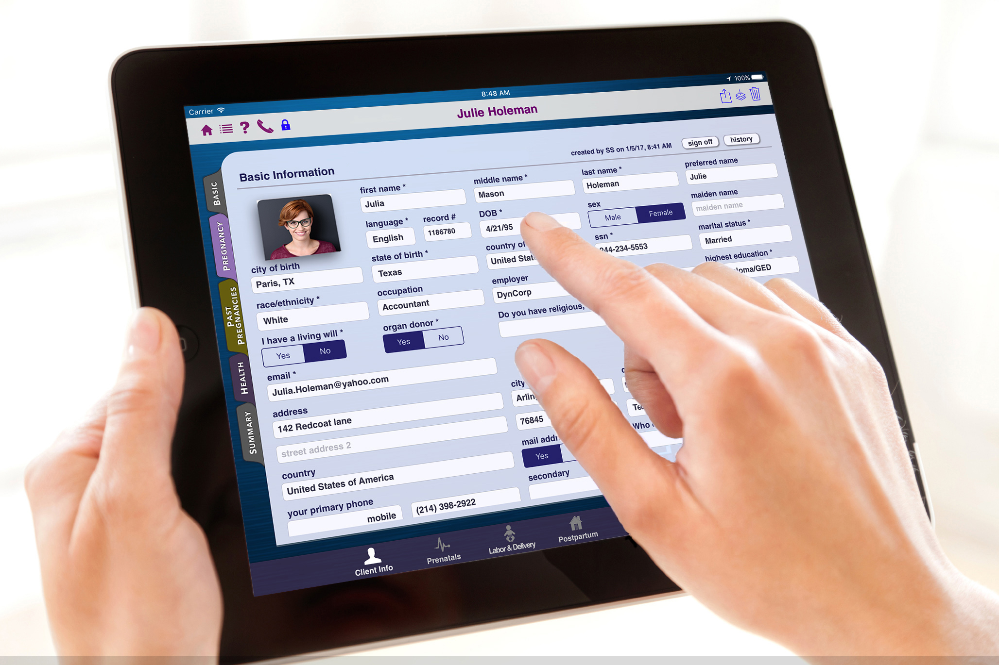 Patient records software